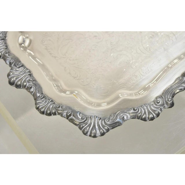 Vintage Fb Rogers 6720 Victorian Style Silver Plated Small Serving Dish Platter For Sale - Image 4 of 10