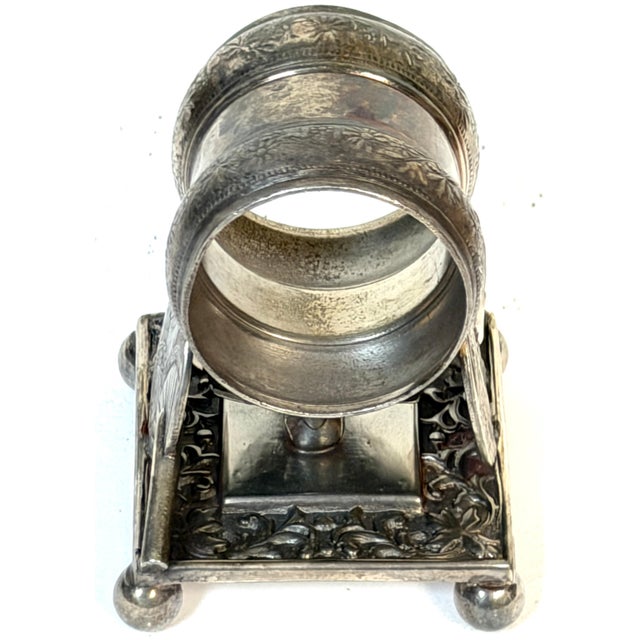 American Japonisme Twin Fan Figural Napkin Ring by Meriden, Circa 1880 For Sale - Image 4 of 10