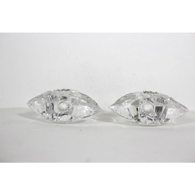 Art Deco Crystal Candleholders Flower Shape a Pair For Sale - Image 6 of 8
