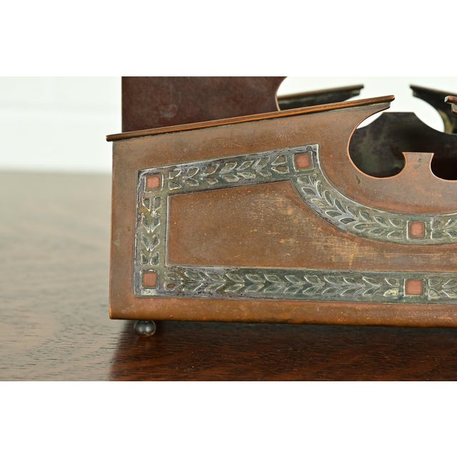 Heintz Arts & Crafts Sterling Silver on Bronze Letter Rack For Sale In South Bend - Image 6 of 11