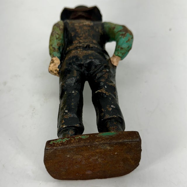 Vintage American Amish Man Cast Iron Door Stopper, Circa 1920-40´s For Sale - Image 11 of 12