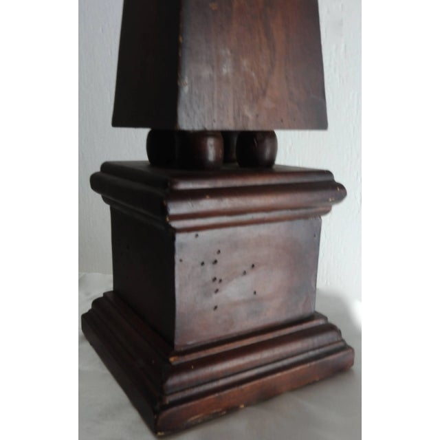Mid-Century Modern Vintage Wood Obelisk For Sale - Image 3 of 9