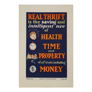 1937 American Hope of a Nation Poster Series, Thrift (Real Thrift) For Sale