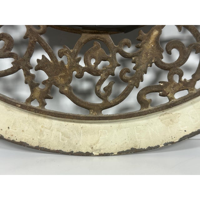Metal Folk Art Architectural Painting Framed in Antique Stove Pipe Collar For Sale - Image 7 of 10