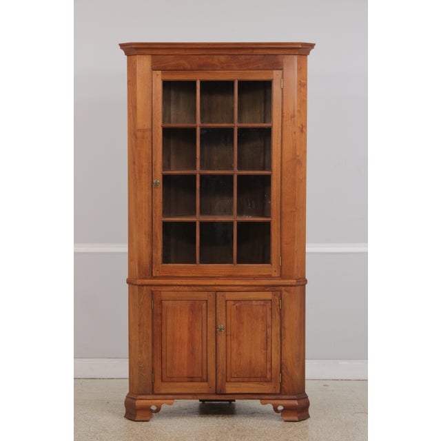 Age: Approx. 50 Years Old Details: Bracket Feet Raised Panel Doors 18th Century Design Chippendale Style Individual Pane...