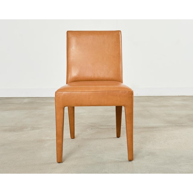 Modern Ralph Lauren Mahogany Leather Italian Dalton Dining Chair For Sale - Image 3 of 14