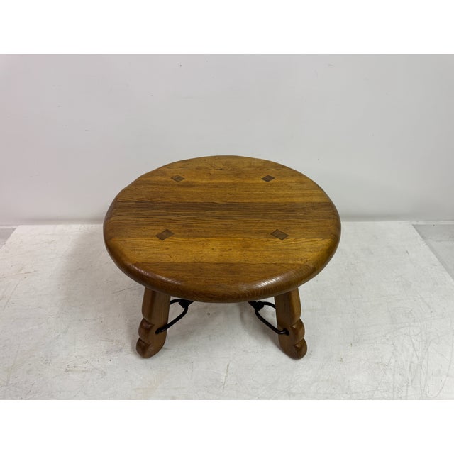 Brutalist Vintage French Oak and Wrought Iron Coffee Table, 1970s For Sale - Image 3 of 13