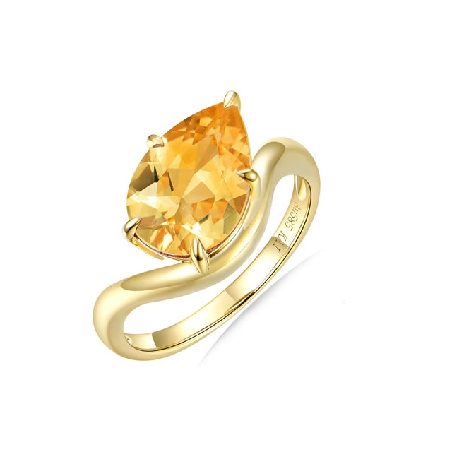 Kai Ocean Wave Citrine East-West Ring in 14k Gold (All Sizes Available) For Sale In Los Angeles - Image 6 of 8