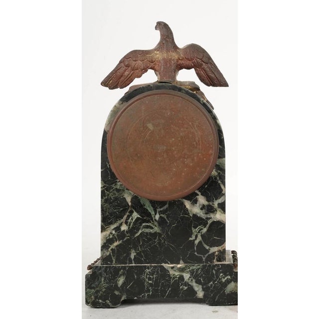 Antique Empire Gilt Bronze and Marble Desk Clock.