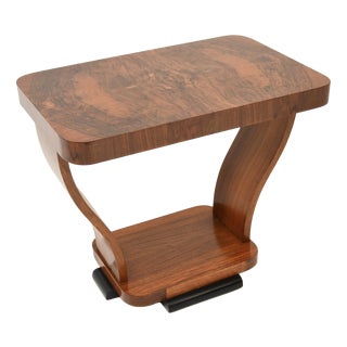 Art Deco Figured Walnut Occasional Side Table, 1920s For Sale