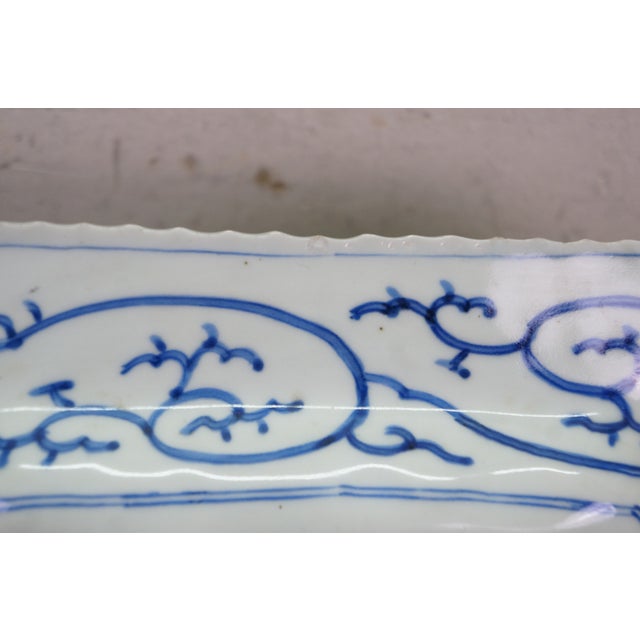 Antique Japanese Blue & White Octagonal Imari Serving Plate Platter For Sale - Image 11 of 14