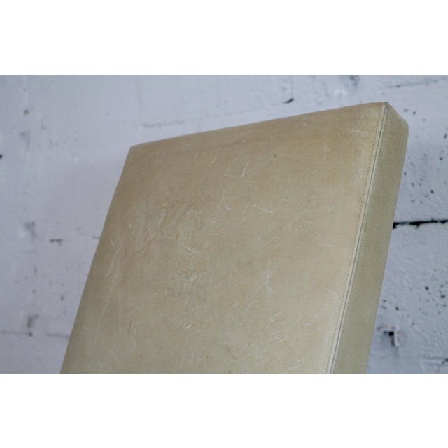 Tubular Steel and Leather Cream Armchair, France, 1970s For Sale - Image 9 of 18