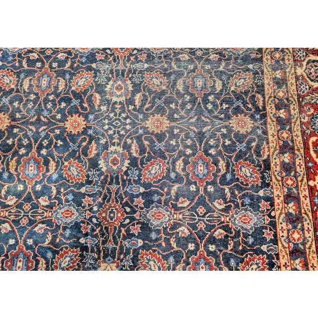 Vintage Persian Mahal Sultanabad Rug, Hand-Knotted Wool, Geometric Pattern, 11x14, Navy & Burgundy For Sale - Image 10 of 13