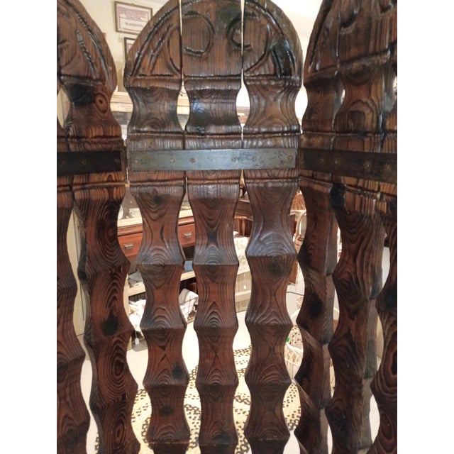 Witco Midcentury Modern Wood Brutalist Room Divider For Sale - Image 11 of 11