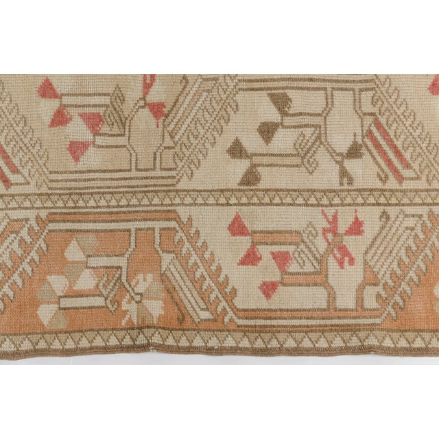 Anatolian Muted Faded Wool Aztec Rug For Sale - Image 10 of 11