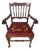 Vintage 1970s Pennsylvania House Solid Cherry Queen Anne Armchair With Custom Floral Needlepoint Seat For Sale