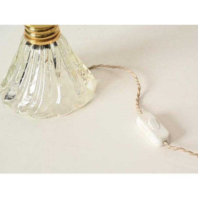 Large Bullicante Murano Glass and Brass Flower Table Lamp from Barovier, Italy, 1950s For Sale - Image 13 of 14
