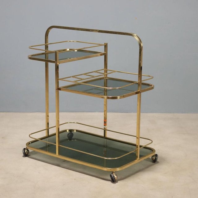 Brass Bar Cart, 1970s For Sale - Image 9 of 9