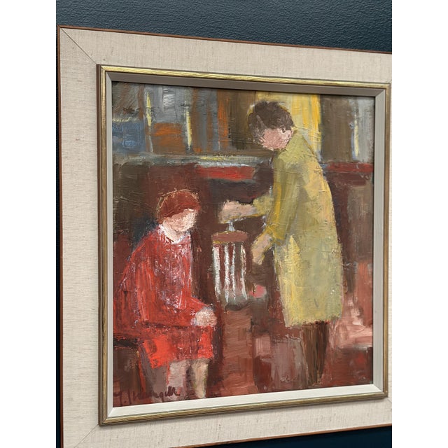 Ingeborg Strangell, Conversation, 1960s, Oil on Canvas, Framed For Sale - Image 13 of 18