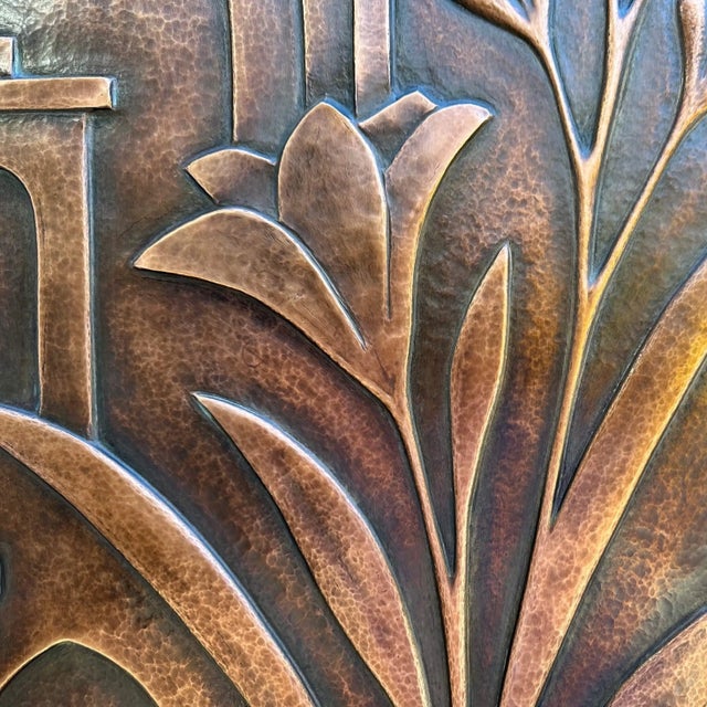 Copper Copper Wall Art Floral Relief "The Architect's Garden" by Jeremy Maronpot For Sale - Image 8 of 11