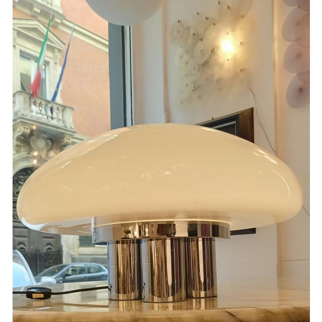 Silver Magnolia Table Lamp by Giuliana Gramigna and Sergio Mazza for Quattrifolio, 1970s For Sale - Image 8 of 10