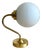 Hungarian Industrial Brass Wall Light with Milk Glass Shade, 1970s For Sale