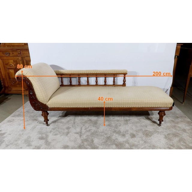 Long Victorian Mahogany Chaise Lounge, England, 19th Century For Sale - Image 15 of 18