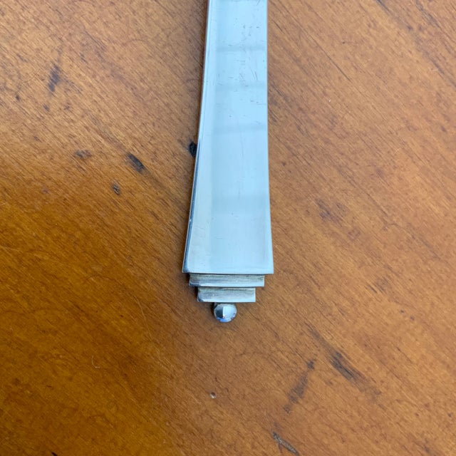 Harald Nielsen Georg Jensen Sterling Silver Pyramid 2-Tine Cold Meat Serving Fork by Harald Nielsen For Sale - Image 4 of 8