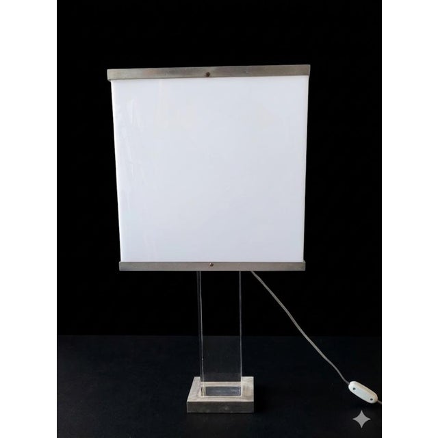 Acrylic Glass and Metal Table Lamp, Italy, 1970s For Sale - Image 17 of 18
