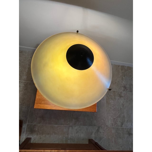 1990s Mission Style Arts and Crafts Hammered Bronze Metal Amber Light Table Lamp For Sale - Image 9 of 9