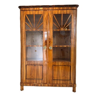 Biedermeier Display Cabinet in Walnut For Sale