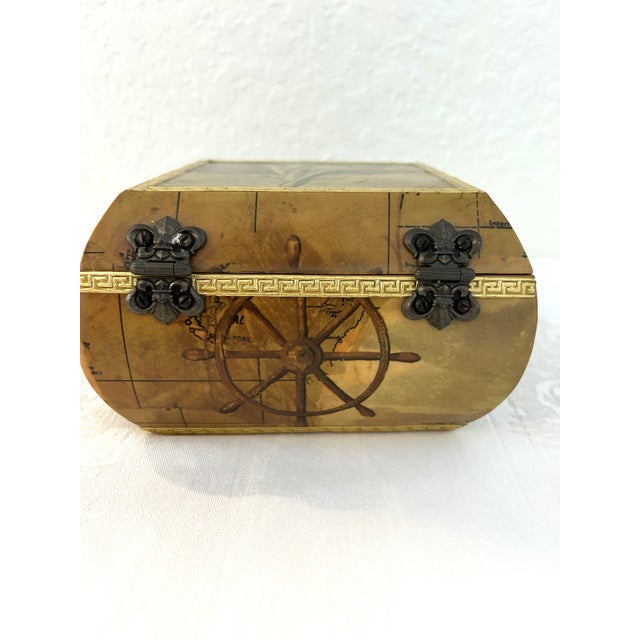1950s Art Deco Nautical Wood Chest For Sale In West Palm - Image 6 of 8