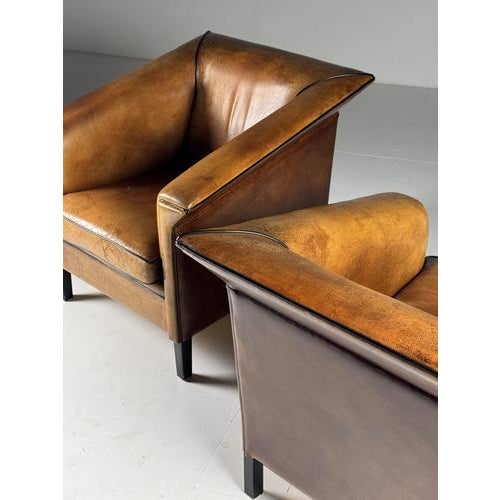 Art Deco Sheepskin Club Armchairs, Set of 2 For Sale - Image 10 of 11