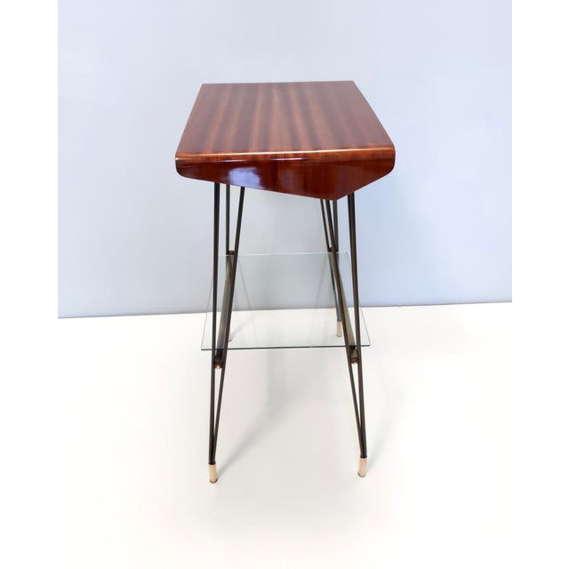 TV Stand or Side Table with Iron Frame and Ebonized Beech Top, Italy, 1960s For Sale - Image 9 of 17