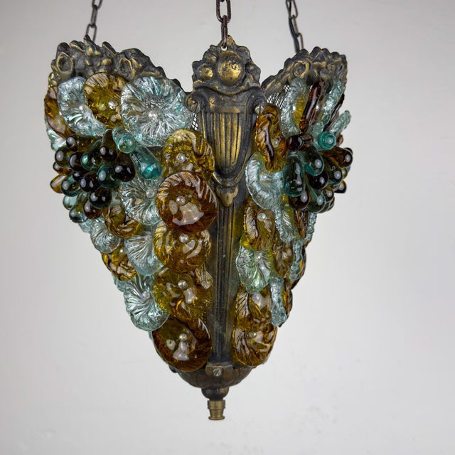 Antique Murano Glass Pendant Lamp, Italy, 1910s For Sale - Image 11 of 18