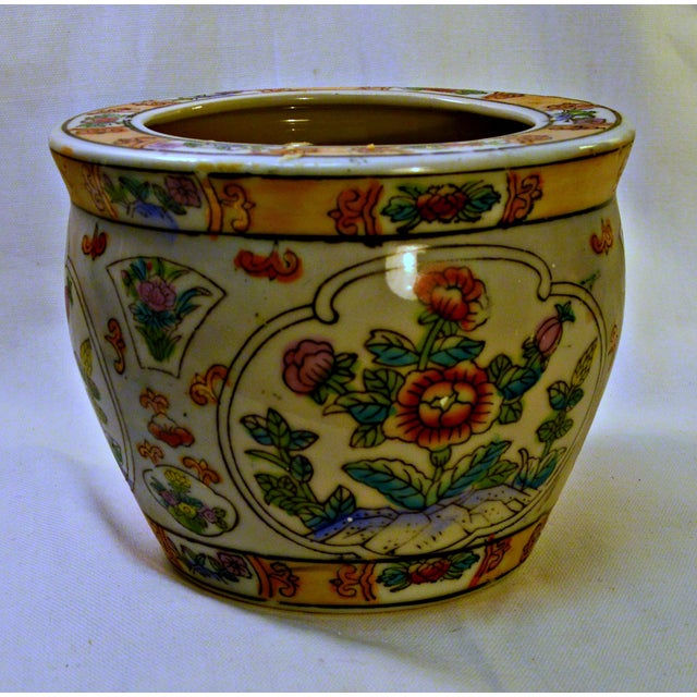 Vintage Chinese Porcelain Fish Bowl Planter | Chairish