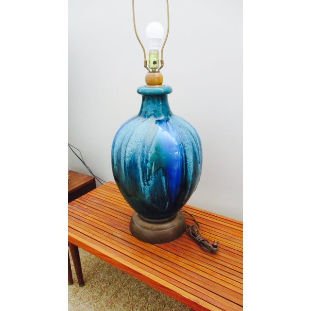 Vintage Turquoise Glazed Ceramic Table Lamp Chairish