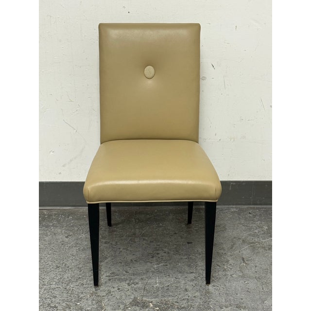 Modern Swaim Axis Leather Side Chair For Sale - Image 3 of 12