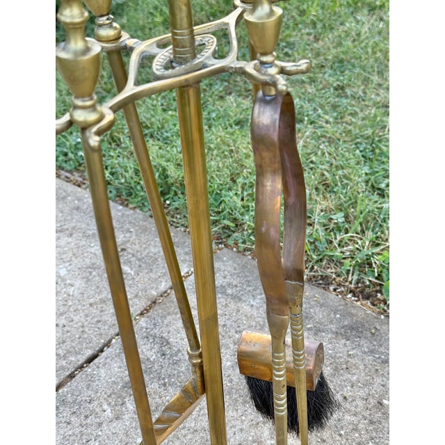 Gothic Victorian 19th Century Fireplace Tools, Complete Set of 5 For Sale - Image 12 of 13