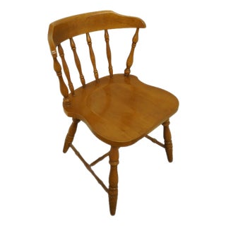 High End Vintage Solid Hard Rock Maple Colonial Early American Pub Style Side Chair For Sale