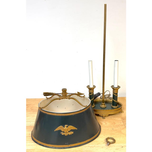 Early 20th Century French Empire-Style Bouillotte Lamp with Napoleonic Eagle Motif, circa 1925 For Sale - Image 5 of 16