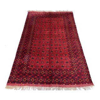 Vintage Afghan Ersari Gülli Gol All-Over Flower Gul Tribal Rug - 10'3" X 7'0" For Sale
