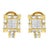 14K Yellow Gold 7/8 Cttw Princess and Baguette-Cut Diamond Square Framed Huggie Hoop Omega Earrings (H-I Color, SI1-SI2 Clarity) For Sale - Image 4 of 7