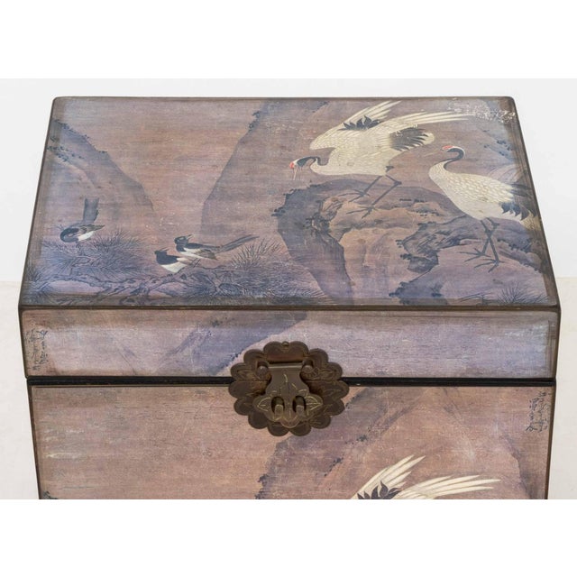 Chinese Chinese Crane and Bird Motif Chest For Sale - Image 3 of 9