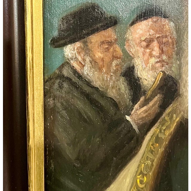 Modern Konstanty Szewczenko, Polish Jewish Chassidic Rabbi Judaica Art Oil Painting Konstantin Szewczenko, 20th Century For Sale - Image 3 of 4