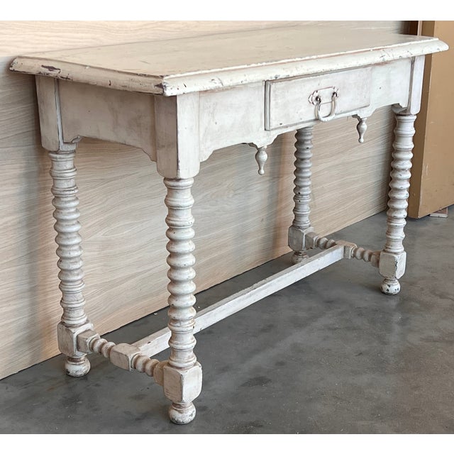 Farmhouse Rustic Antique Farmhouse Harvest Spanish Table With Drawer For Sale - Image 3 of 7