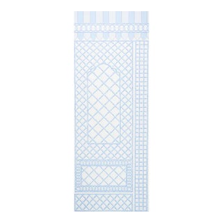 Schumacher x Marie-Anne Oudejans Bamboo Trellis Panel B in Blue For Sale