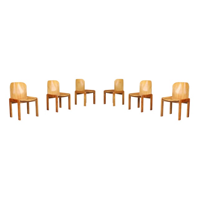 Dining Room Chairs in Ash and Plywood attributed to Afra and Tobia Scarpa, Italy, 1970s, Set of 6 For Sale