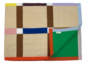 Large Check Quilt in Multi-Colour by Granite + Smoke