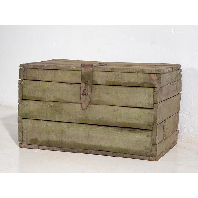 Primitive Green Chest, 1920s For Sale - Image 4 of 11